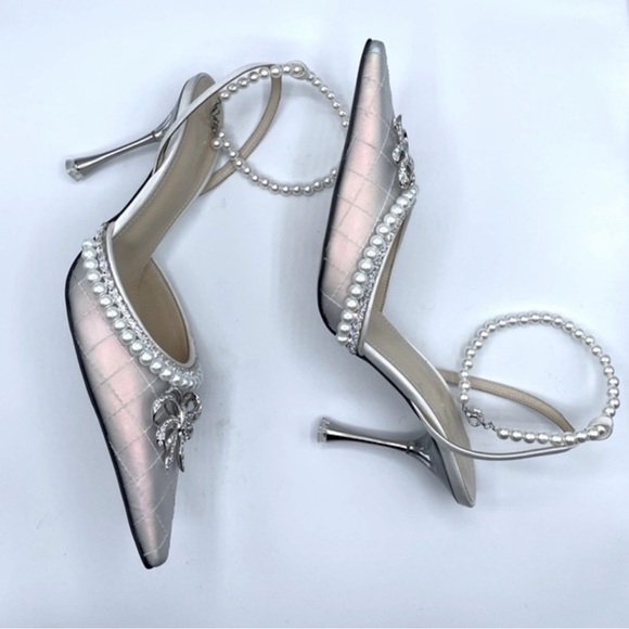 NWOT Mach & Mach Bow of Elizabeth heels. Size 38.5 - Picture 6 of 10